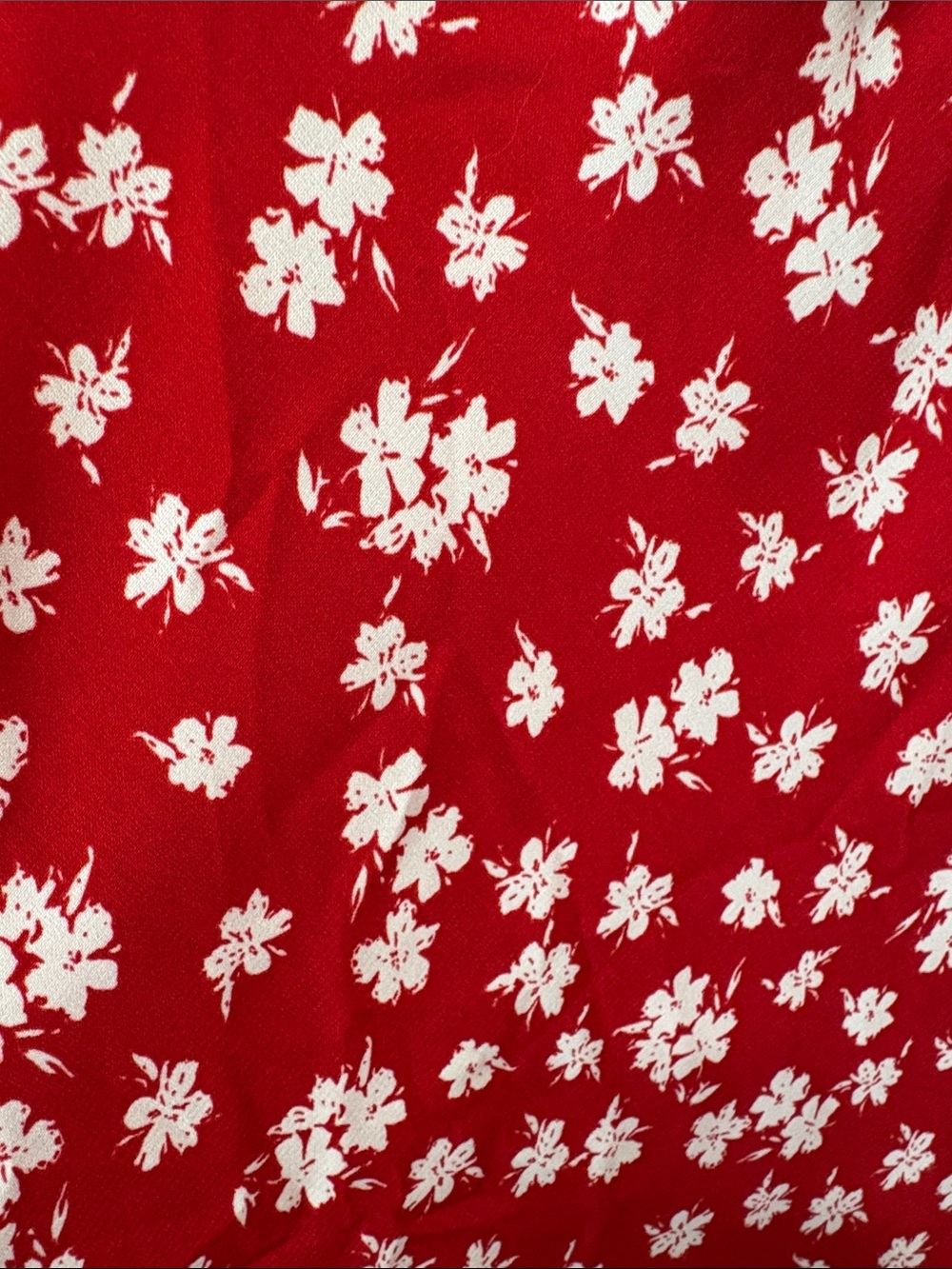 Red Floral Midi Dress with Lace V-Neck - Picture 4 of 5
